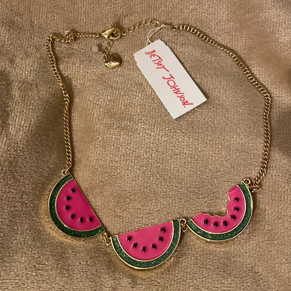 NWT Betsey Johnson watermelon necklace